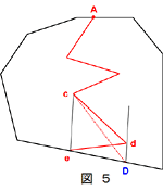 図5　同じ面積の三角形cdeと三角形cDe