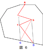 図6　同じ面積の三角形bcDと三角形bcC