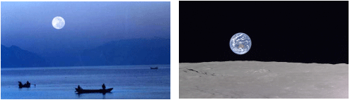 地球から見える月と月から見える地球