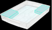 トレイの製氷皿（仕切りなし対角線に氷）