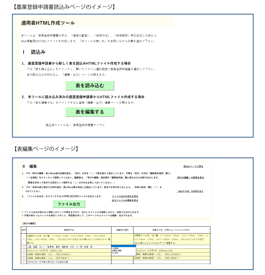 適用表HTML作成